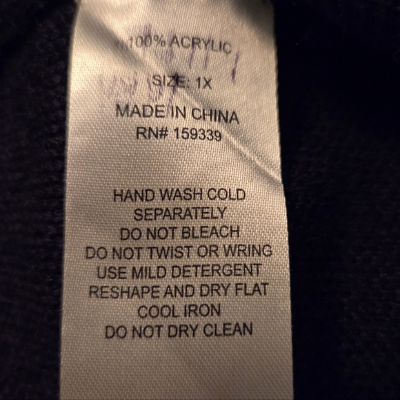 Roz & Ali Gray, Black and Blue Long Knit Cardigan Sweater - Picture 10 of 10